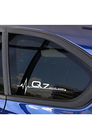 Audi Q7 Motor Sport Kelebek Cam Sticker 2 Li Set