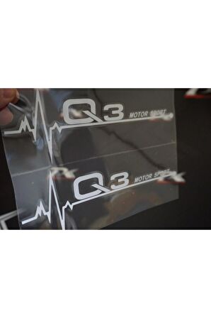 Audi Q3 Motor Sport Kelebek Cam Sticker 2 Li Set