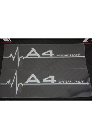 Audi A4 Motor Sport Kelebek Cam Sticker 2 Li Set