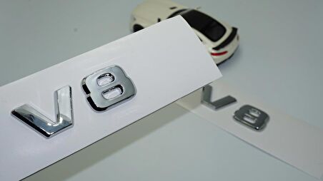 Dk V8 Çamurluk Yanı Krom Abs 3m 3d Yazı Logo Seti Benz İle Uyumlu