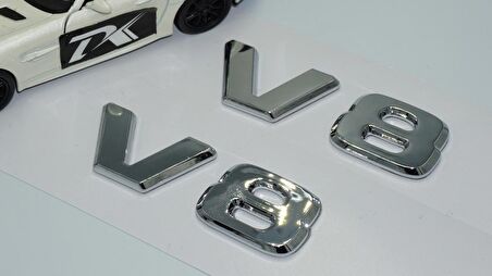 Dk V8 Çamurluk Yanı Krom Abs 3m 3d Yazı Logo Seti Benz İle Uyumlu