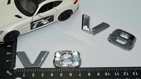 Dk V8 Çamurluk Yanı Krom Abs 3m 3d Yazı Logo Seti Benz İle Uyumlu