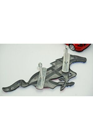 DK Ford Ranger Koşan At Ön Panjur Vidalı Amerikan Bayrak 3D Metal Logo