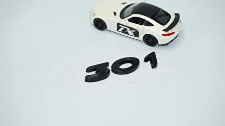 DK Tuning Peugeot 301 Bagaj 3M 3D Parlak Siyah ABS Logo Amblem