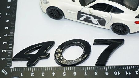 DK Tuning Peugeot 407 Bagaj 3M 3D Parlak Siyah ABS Logo Amblem