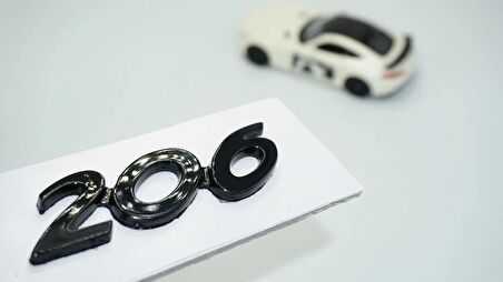 DK Tuning Peugeot 206 Bagaj 3M 3D Parlak Siyah ABS Logo Amblem