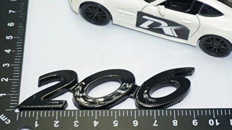 DK Tuning Peugeot 206 Bagaj 3M 3D Parlak Siyah ABS Logo Amblem