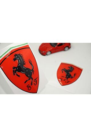 Ferrari Scuderia Çamurluk Yanı 3m 3d Damla Desen Logo Seti