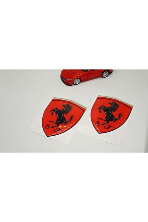 Ferrari Scuderia Çamurluk Yanı 3m 3d Damla Desen Logo Seti