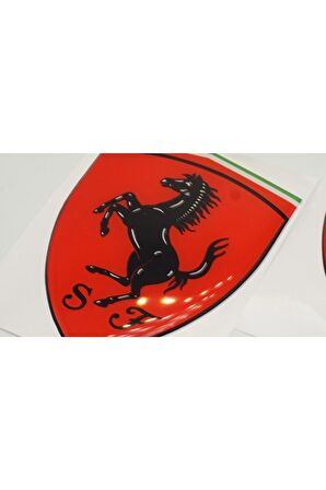 Ferrari Scuderia Çamurluk Yanı 3m 3d Damla Desen Logo Seti