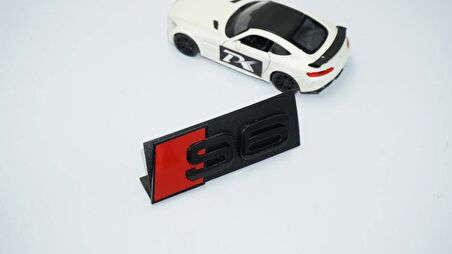 DK Tuning S6 Siyah Kırmızı 3D Ön Panjur Logo Audi İle Uyumlu