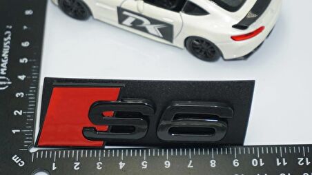 DK Tuning S6 Siyah Kırmızı 3D Ön Panjur Logo Audi İle Uyumlu