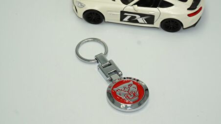 Jaguar Panther Logo Kırmızı Krom Metal Çift Yön Anahtarlık Orjinal Ürün