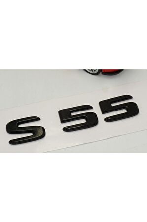 S 55 Bagaj Parlak Siyah Abs 3m 3d Yazı Logo