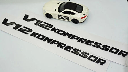 DK Tuning Benz V12 Kompressor Çamurluk Yanı Siyah Logo Amblem 2 Li Set