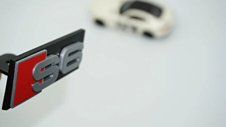 DK Tuning S6 Gri Kırmızı Ön Panjur Izgara Logo Arma Audi İle Uyumlu