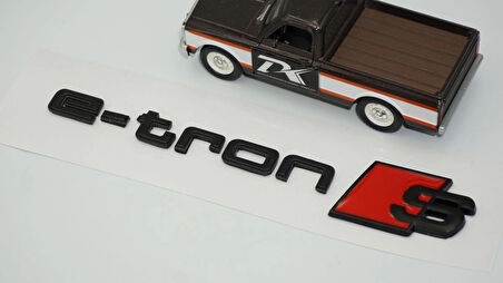 DK Tuning e-tron S Bagaj Siyah Kırmızı Yazı Logo Audi İle Uyumlu