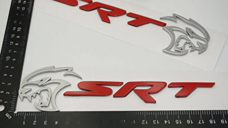 DK Tuning Dodge Challenger Charger SRT Hellcat Gri Kırmızı Logo Arma