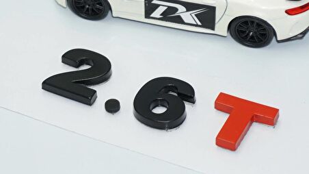 DK Tuning 2.6T Bagaj Siyah Kırmızı Yazı Logo Volkswagen İle Uyumlu
