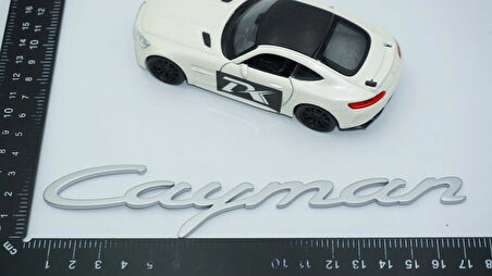 DK Tuning Porsche Cayman Bagaj 3M 3D Gri ABS Yazı Logo Amblem