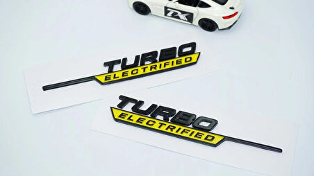 DK Tuning Turbo Electrified Sarı Çamurluk Yanı Logo Benz İle Uyumlu