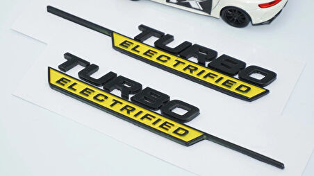 DK Tuning Turbo Electrified Sarı Çamurluk Yanı Logo Benz İle Uyumlu
