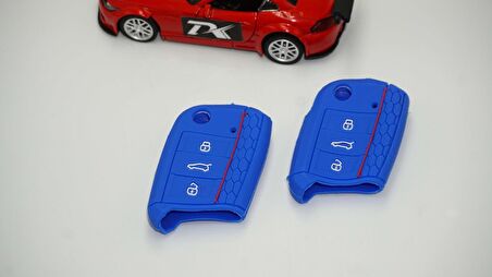 Seat Leon ibiza Ateca Silikon Anahtar Mavi Kılıf Seti