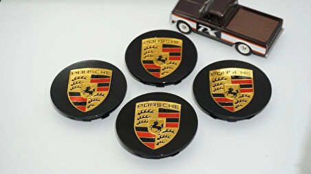 DK Tuning Porsche Siyah Jant Göbeği Kapak Seti 76mm