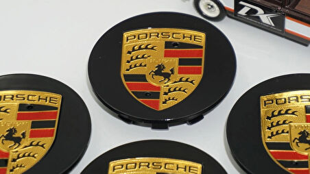 DK Tuning Porsche Siyah Jant Göbeği Kapak Seti 76mm
