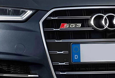 DK Tuning SQ3 Gri Kırmızı Ön Panjur Logo Arma Audi İle Uyumlu