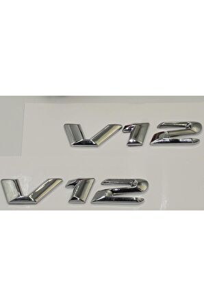 V12 Çamurluk Yanı Gümüş Krom Abs 3m Yazı Logo Orjinal Ürün