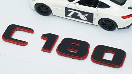 DK Tuning C 180 Bagaj Kırmızı Siyah ABS Yazı Logo Benz İle Uyumlu