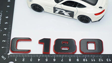 DK Tuning C 180 Bagaj Kırmızı Siyah ABS Yazı Logo Benz İle Uyumlu