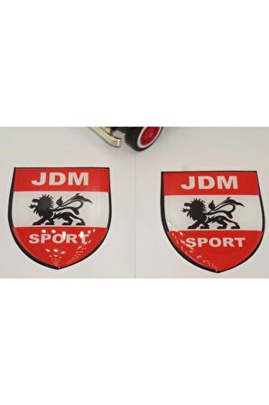 Jdm Sport Logo Damla Silikon Sticker 2 Li Set