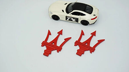 DK Tuning Maserati Yan Kanatlar Kırmızı 3M 3D Rozet Amblem Seti