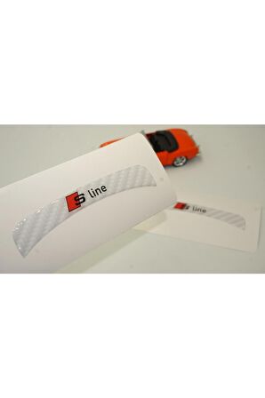 Audi Tt S Line Logo Beyaz Karbon Desen Damla Epoksi Ayna Çamurluk Logo Amblem Seti