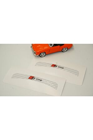Audi Tt S Line Logo Beyaz Karbon Desen Damla Epoksi Ayna Çamurluk Logo Amblem Seti