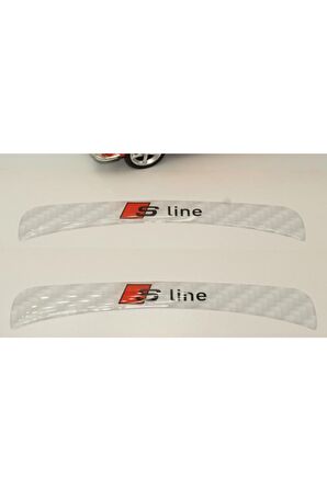 Audi Tt S Line Logo Beyaz Karbon Desen Damla Epoksi Ayna Çamurluk Logo Amblem Seti