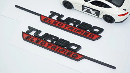 DK Tuning Turbo Electrified Kırmızı Çamurluk Yanı Logo Benz İle Uyumlu