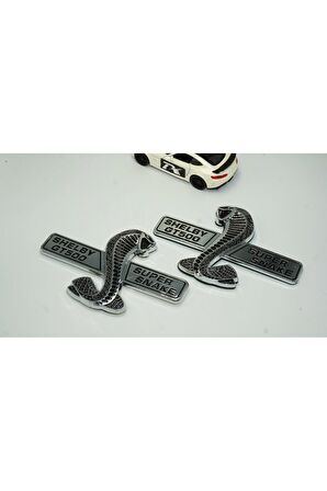 DK Mustang Shelby GT500 Kobra Yeni Nesil Çamurluk Yanı Krom Metal Logo