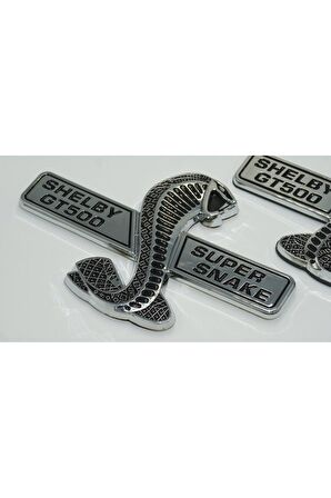 DK Mustang Shelby GT500 Kobra Yeni Nesil Çamurluk Yanı Krom Metal Logo