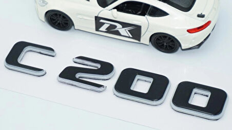 DK Tuning C 200 Bagaj Gri Siyah ABS Yazı Logo Benz İle Uyumlu