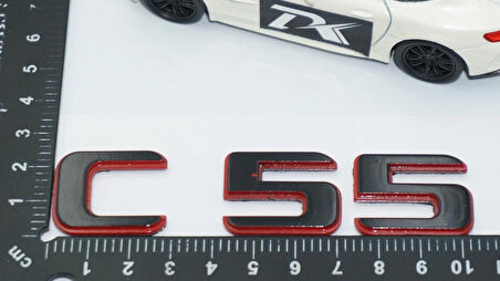 DK Tuning C 55 Bagaj Kırmızı Siyah ABS Yazı Logo Benz İle Uyumlu