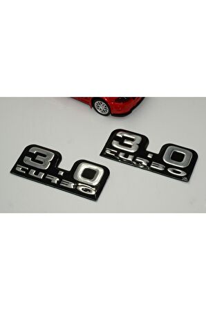 3.0 Turbo Logo Yan Çamurluk 3m Metal Logo Amblem Seti