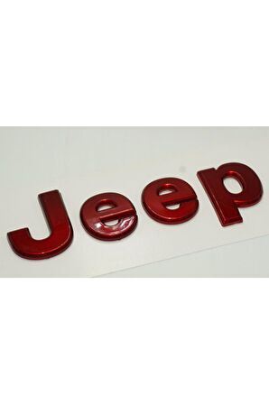 Jeep Kaput Bagaj 3m 3d Parlak Kırmızı Yazı Logo