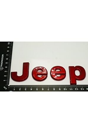 Jeep Kaput Bagaj 3m 3d Parlak Kırmızı Yazı Logo