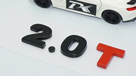 DK Tuning 2.0T Bagaj Siyah Kırmızı Yazı Logo Volkswagen İle Uyumlu