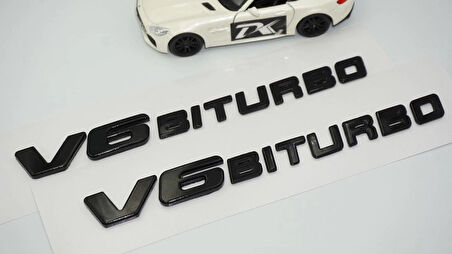 DK Tuning Benz V6 Biturbo Çamurluk Yanı Siyah Logo Amblem 2 Li Set