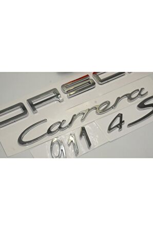 Porsche Carrera 911 4s Bagaj 3m 3d Abs Yazı Logo Amblem Seti Uyumlu
