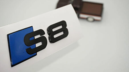 DK Tuning S8 Bagaj Siyah Mavi Yazı Logo Audi İle Uyumlu